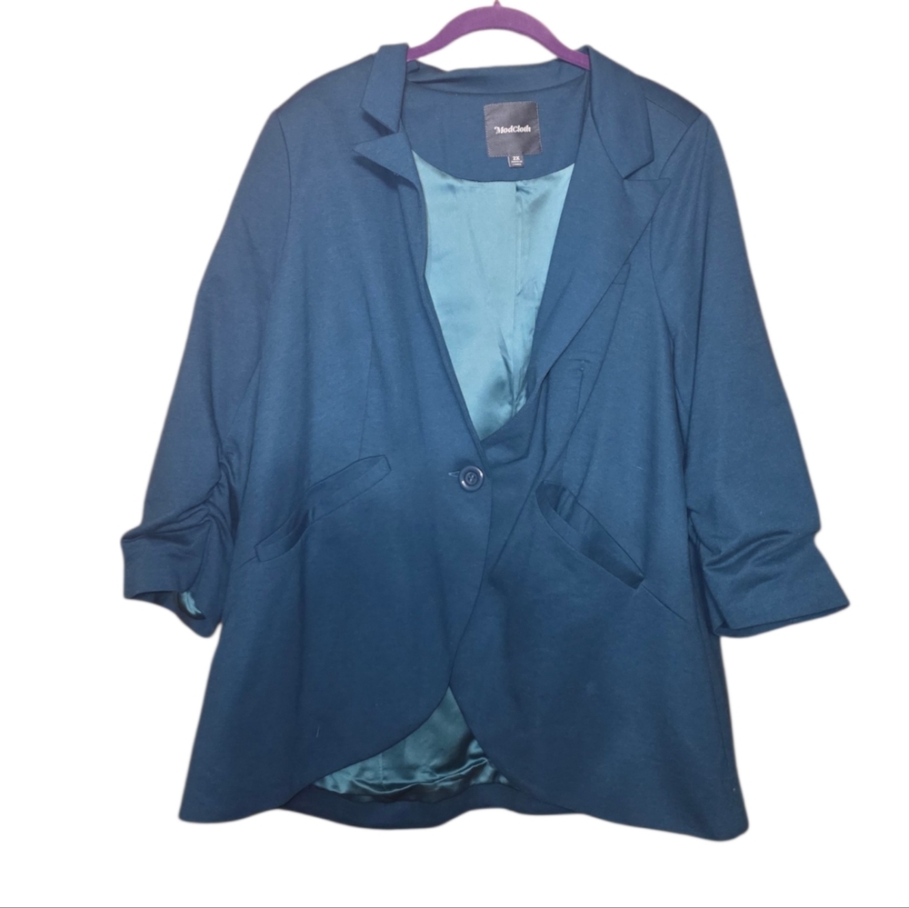 Modcloth Blazer Suit Jacket Teal 2X